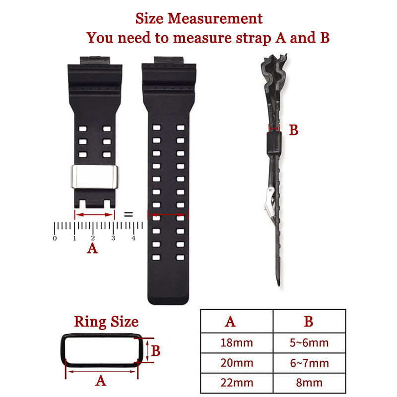 สายนาฬิกาแหวนสแตนเลส Locker Loop สําหรับ Casio G-shock DW5600 GWM5610 GA110 GG1000 18 มม.20 มม.22 มม.24 มม.นาฬิกา Keeper Loop ผู้ถือแหวน Watchband Fastener Fixing แหวน