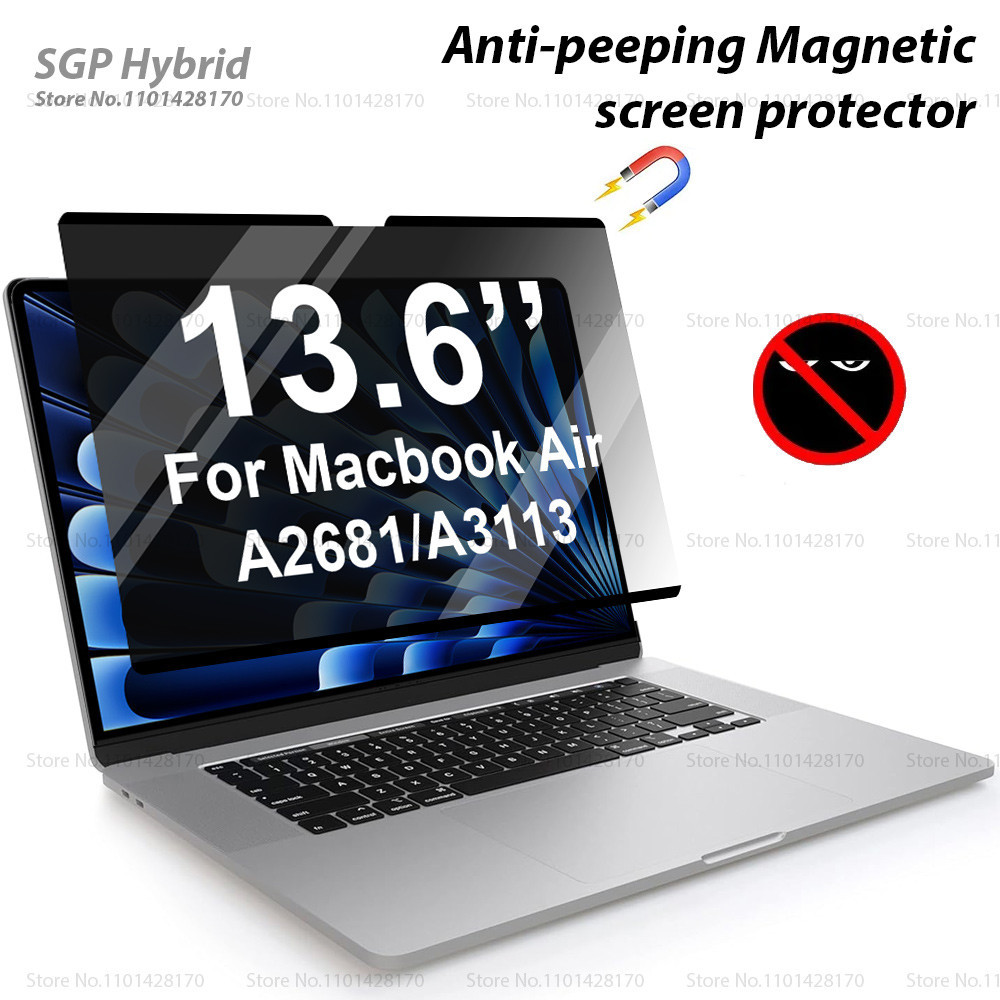 สําหรับmacbook Air 13.6 นิ้ว 2022 -2024 แม่เหล็กความเป็นส่วนตัวฟิล์มหน้าจอMac 13.6 M3 M1 A2681A3113 Anti-Glareป้องกันหน้าจอแล็ปท็อปฟิล์ม