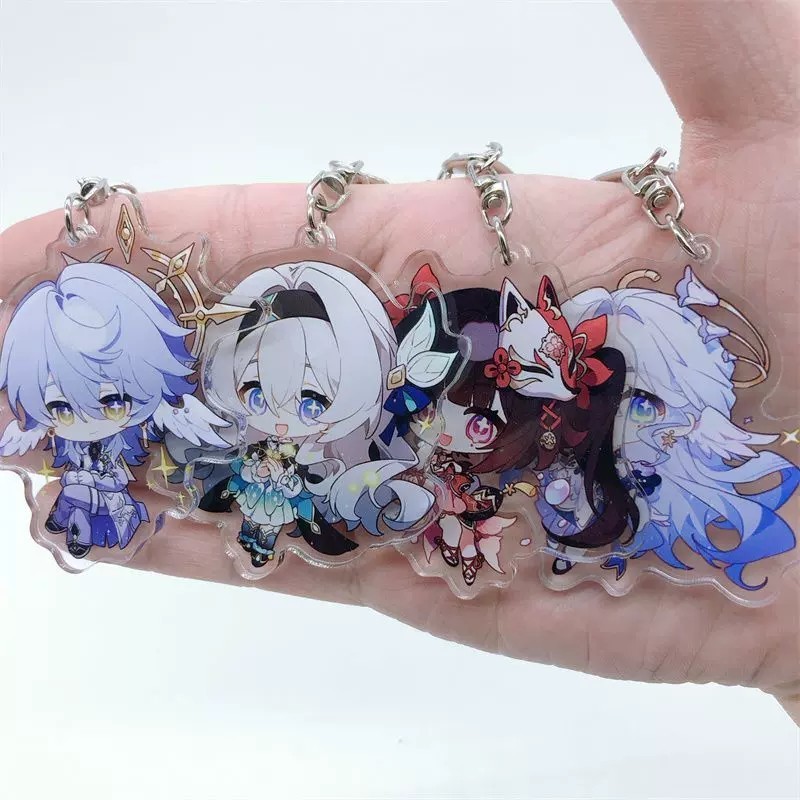 เกม Honkai: Star Rail อะคริลิคพวงกุญแจสองด้านตัวอักษรรูปพวงกุญแจคอสเพลย์ของขวัญของที่ระลึกรถ Key Holder