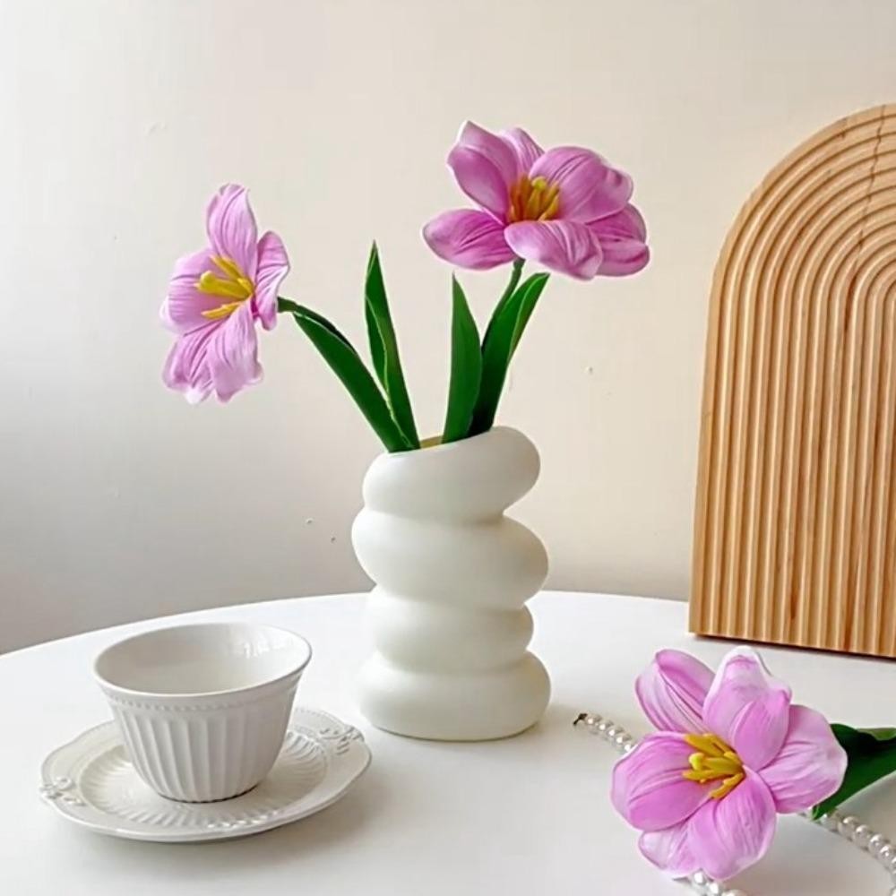 ชางไน แจกันดอกไม้,พลาสติกเลียนแบบเซรามิกกระถางดอกไม้,ครัวเรือนเกลียวออกแบบสไตล์นอร์ดิกการจัดดอกไม้ที่ทันสมัยตกแต่งบ้าน - รูปที่ 3