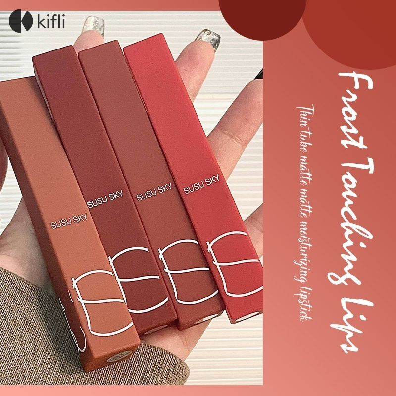 kifli.thAutumn Winter Matte Velvet Lipstick Vintage Red Lipstick Moisturizing Non-fading Lipstick-KI