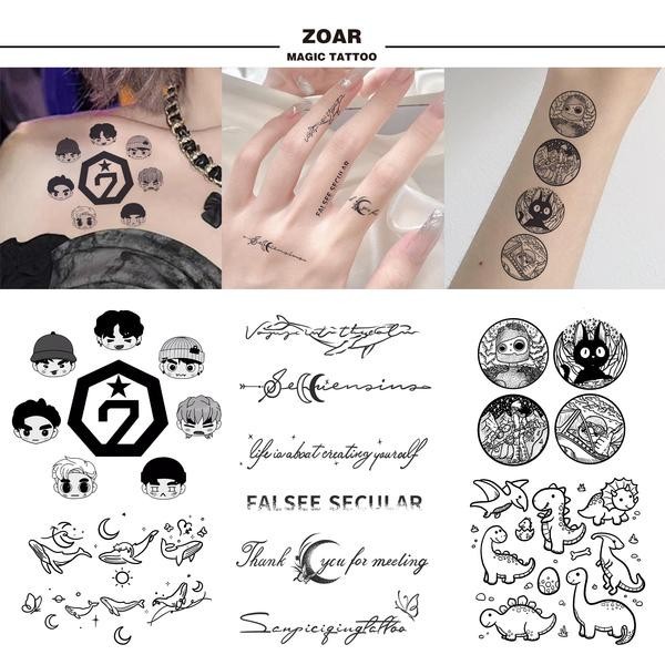ZOAR พร้อมส่ง A055 Magic tattoo สติ๊กเกอร์รอยสักสมุนไพร กันน้ำ กันรอย ยาวนาน กึ่งถาวร แสดงสี