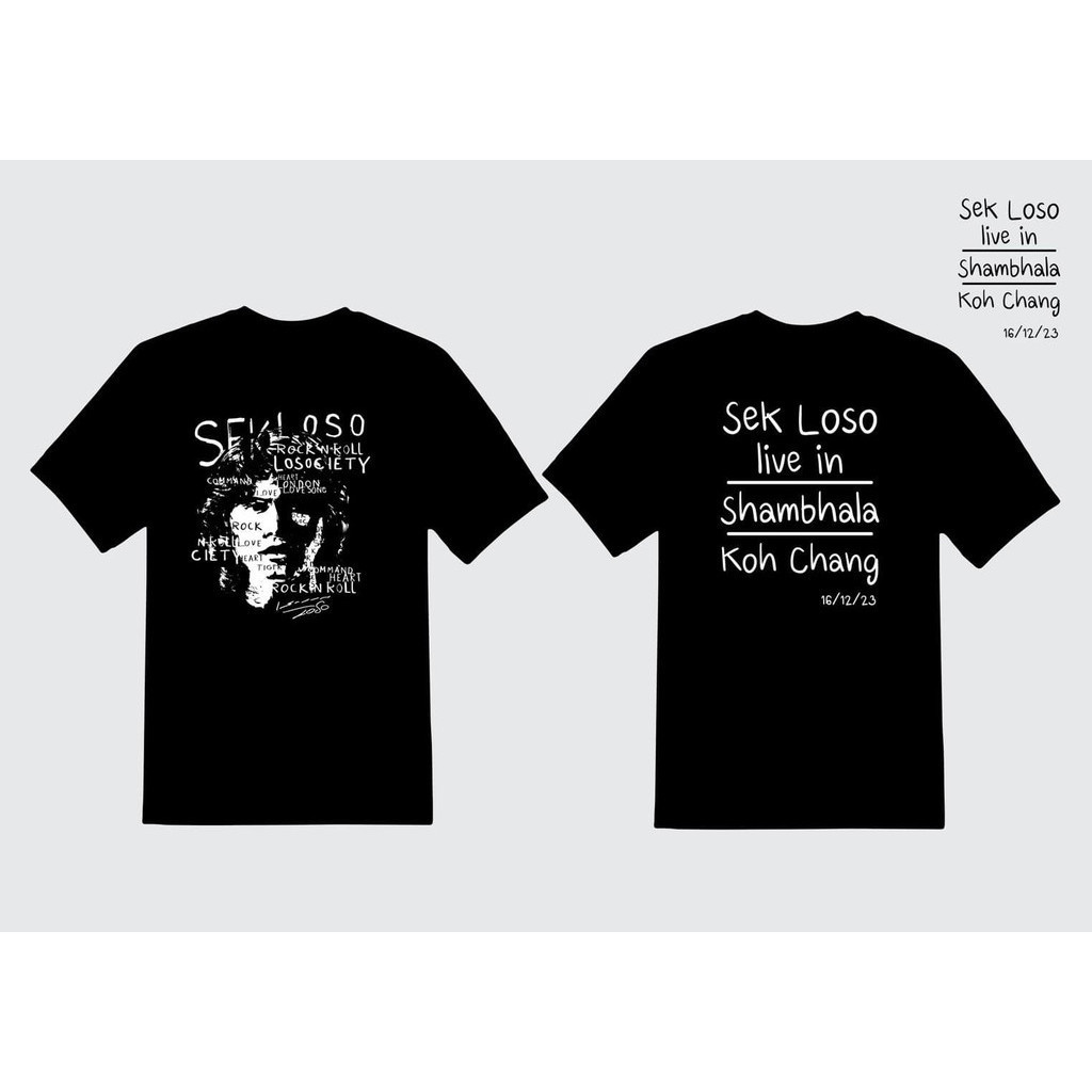 (พร้อมส่ง ) Sek Loso live in Shambhala Koh Chang ไลฟ์ อิน ชัมบาลา เกาะช้าง คอตตอน แขนสั้น พิมพ์ลาย เ