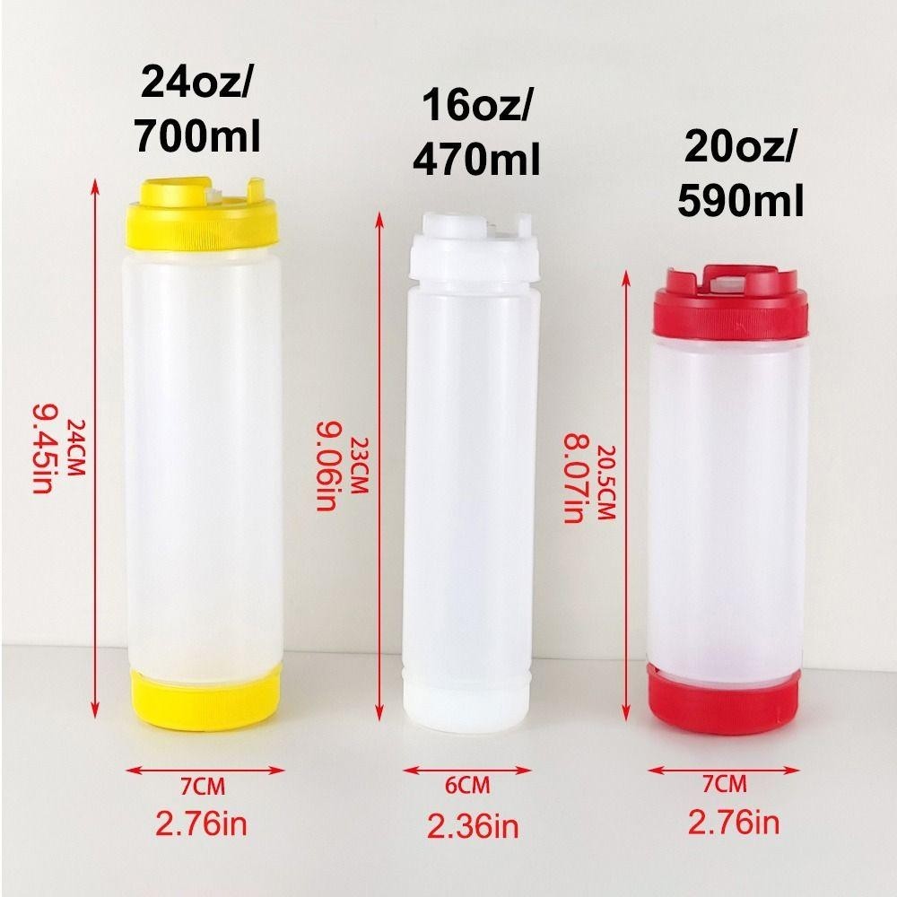 ขวดซอส TOP, ขวดบีบสองหัวความจุขนาดใหญ่, Portbale ทนทาน 16oz 20oz 24oz มะเขือเทศพลาสติก Catchup Dispenser ปิคนิคหม้อหุงข้าว
