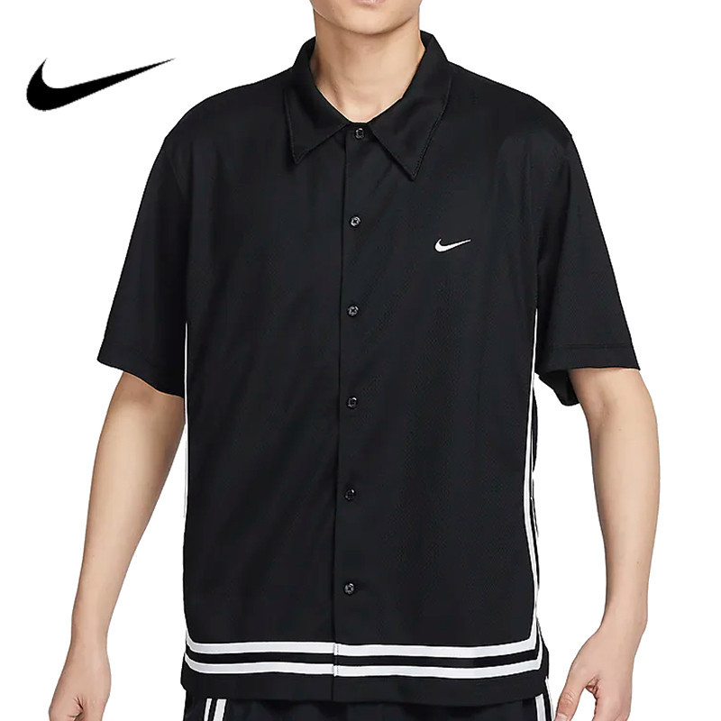 Nike DNA Mens Quick Dry Short Sleeve Basketball Top Loose ปักโลโก้เสื้อครึ่งแขน FN2876