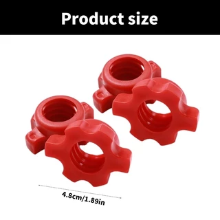 ST 4 ชิ้นดัมเบลหกเหลี่ยมอ่อนนุช Spinlock ปลอกคอมาตรฐาน Barbell สกรูปลอกคอ