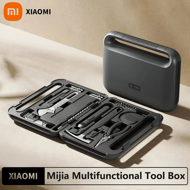 ต้นฉบับ2025 ใหม่ Xiaomi Mijia ชุดเครื่องมือไฟฟ้าไขควงแบบพกพาชุดเครื่องมือมือในครัวเรือนพร้อมกล่องเครื่องมือพลาสติกคุณภาพดีกรณีการจัดเก็บ