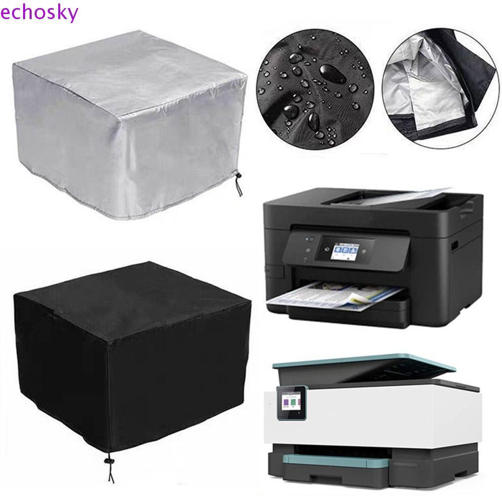 Echosky ผ้าคลุมกันฝุ่นเครื่องพิมพ์สํานักงาน,กระเป๋ากันน้ําเครื่องพิมพ์ผ้าป้องกัน,ทนทานกันฝุ่นสีดํา/เงิน 6 ขนาด 3D ผ้าคลุมเครื่องพิมพ์โต๊ะเก้าอี้