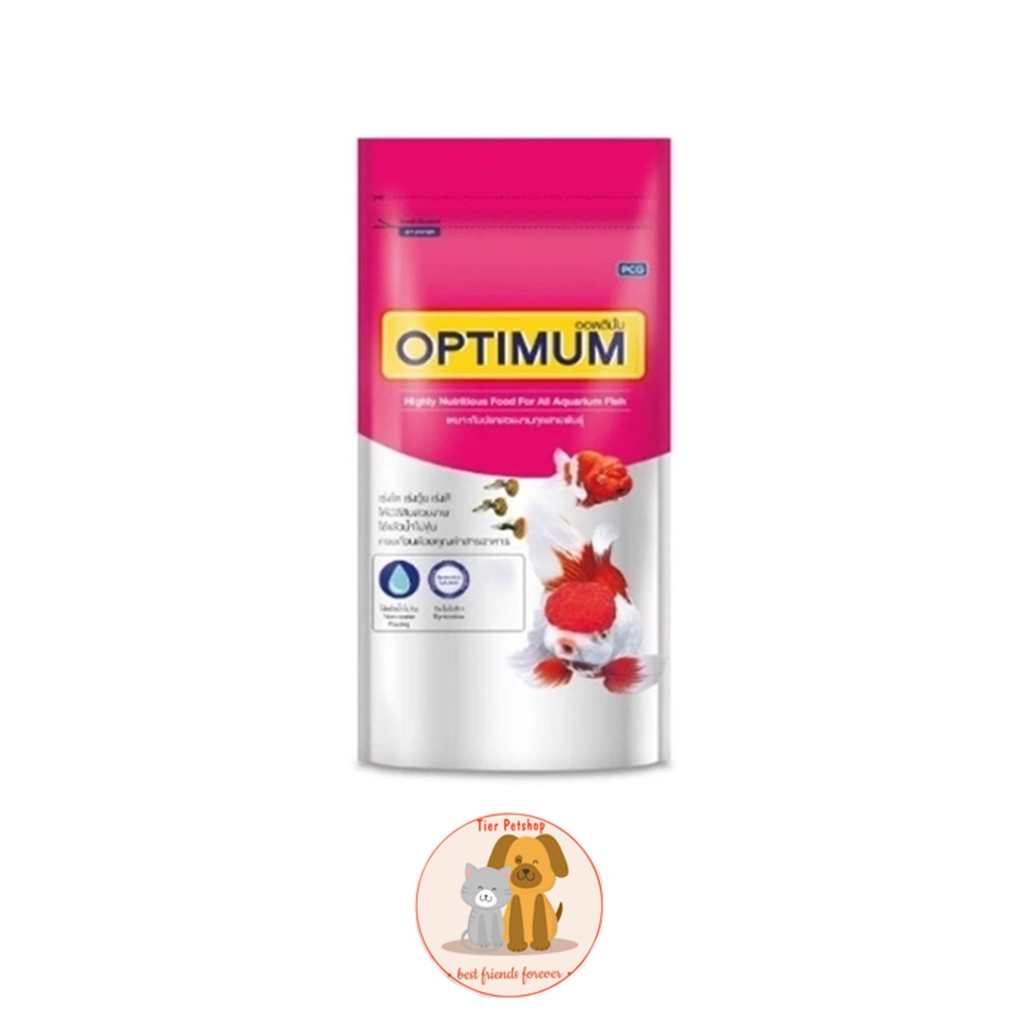 Optimum อาหารปลาสวยงาม ใช้แล้วน้ำไม่ขุ่น สีสันสวยงาม 100 กรัม