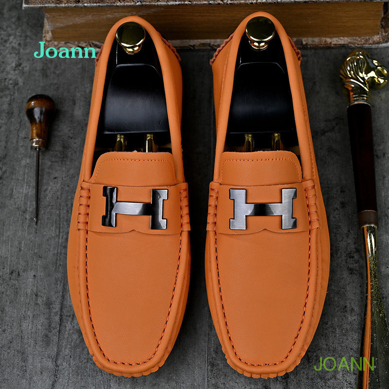 Big size:38~48 รองเท้าโลฟเฟอร์ลําลองผู้ชาย Commuting Work Shoes ฤดูร้อนรองเท้าหนังผู้ชายขนาดใหญ่ – โปรปัง