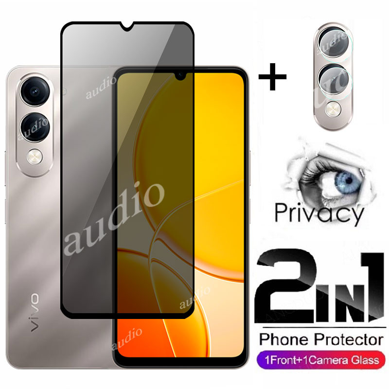 Vivo Y04s 4G 2in1 หน้าจอส่วนตัวพร้อมฟิล์มเลนส์สําหรับ vivo Y04s Y04 S VivoY04s 4G ตัวป้องกันหน้าจอคว
