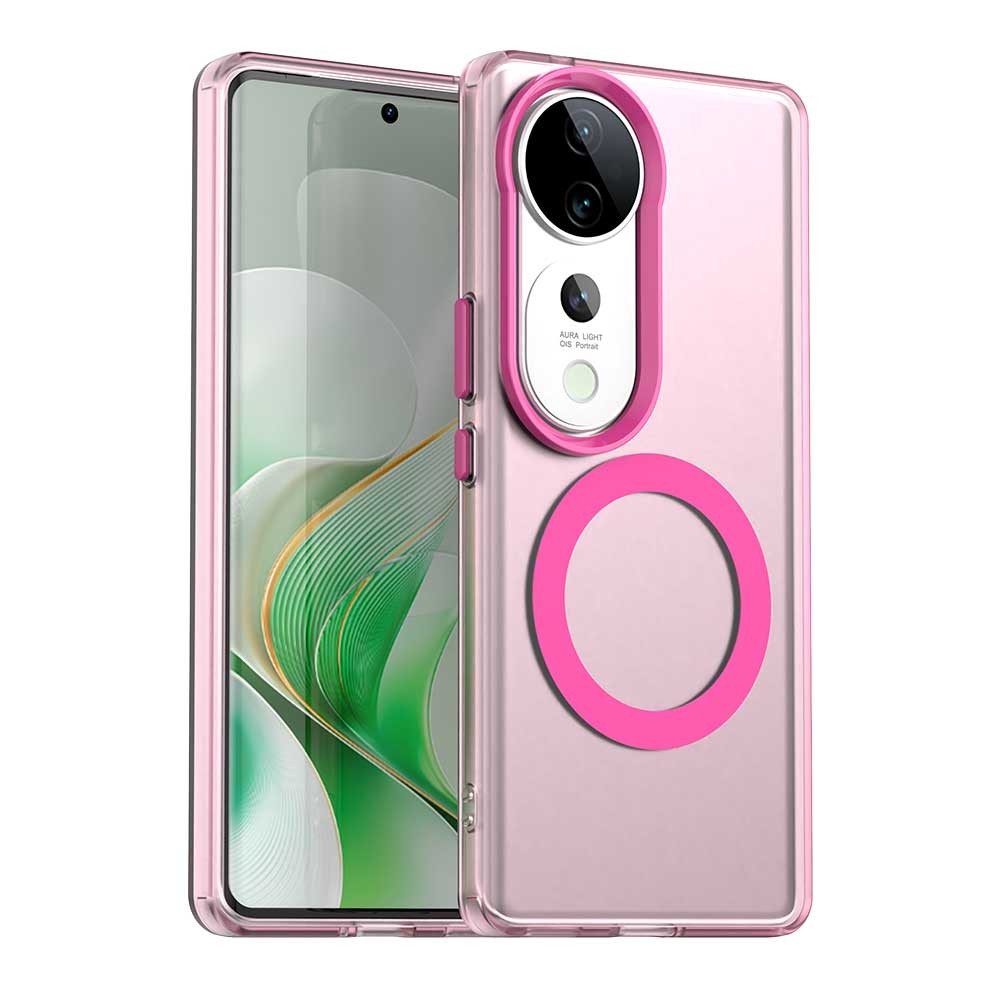 เคสชาร์จไร้สายฝ้าหรูหราแม่เหล็กสําหรับ Vivo V40 Pro 5G ฝาครอบป้องกัน