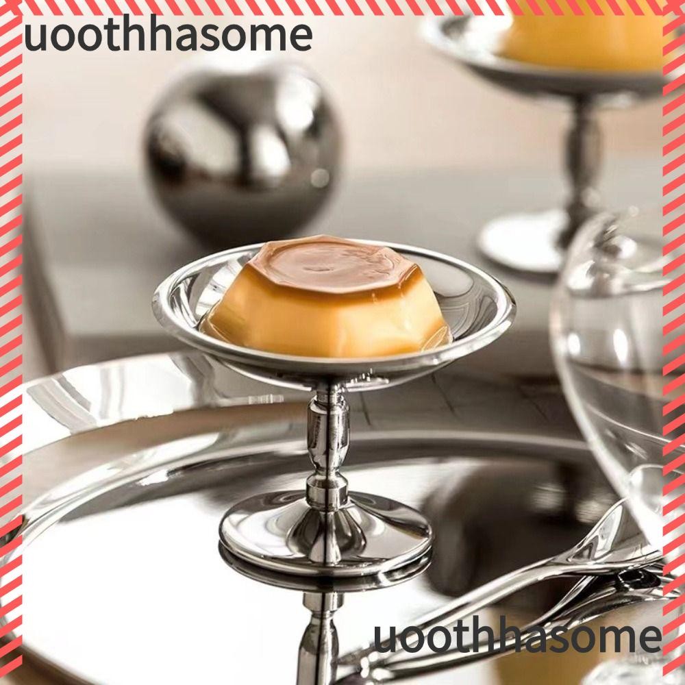 Uothhasome ชามขนมหวาน ถ้วยไอศกรีม สีเงิน 200 มล. สแตนเลส 304 ถ้วยขนมป้องกันสนิม
