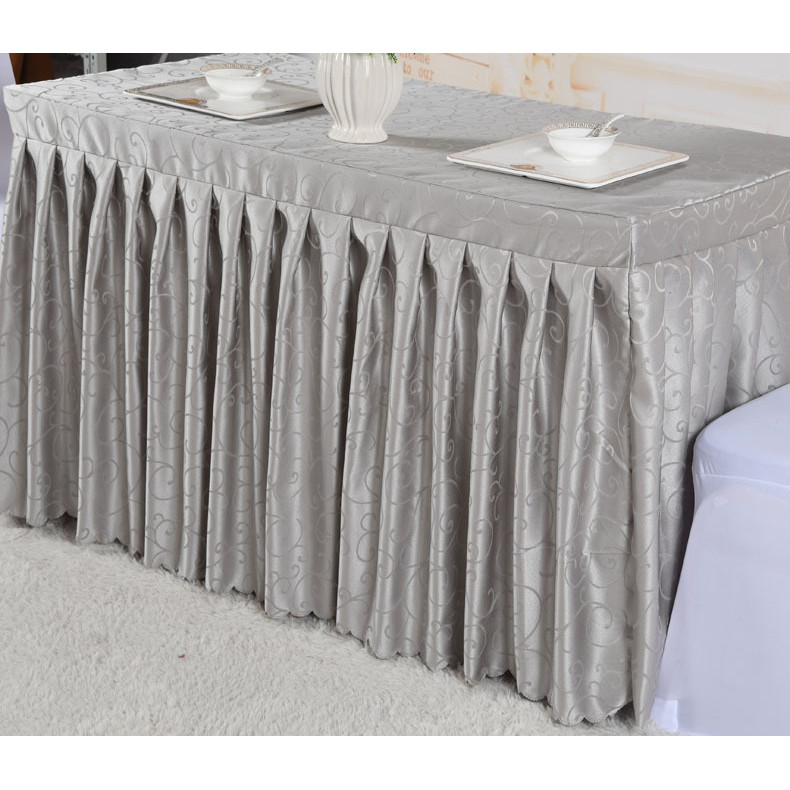 ผ้าปูโต๊ะจับจีบ (ทอลาย) มีให้เลือกหลายขนาด เหมาะสำหรับห้องประชุม งานแสดงสินค้า - รูปที่ 6