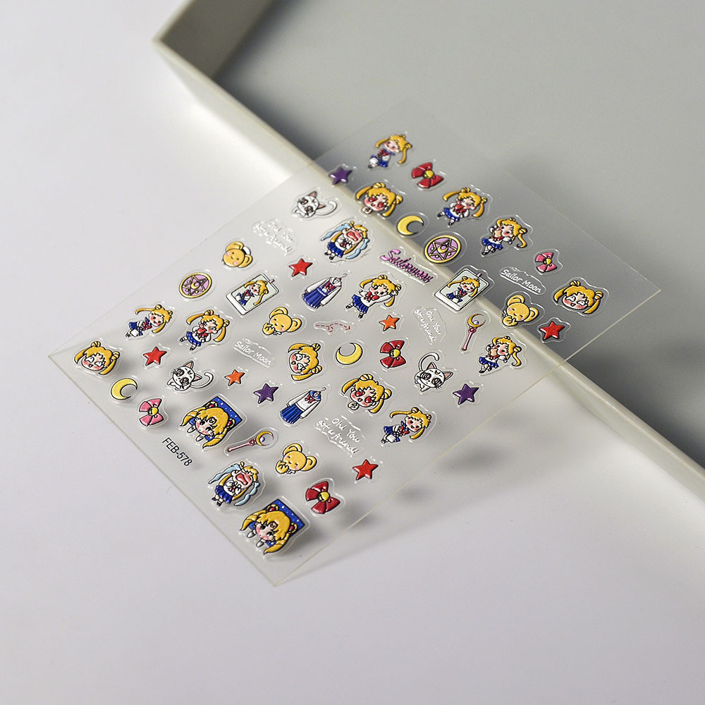 สติ๊กเกอร์ติดเล็บเซเลอร์มูน สติ๊กเกอร์แต่งเล็บ ดีไซน์ 3 มิติ - รูปที่ 5