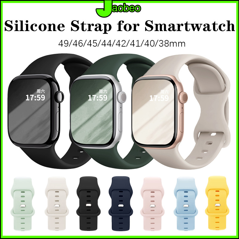 สายซิลิโคนนุ่ม for IWatch Ultra 3 2 49มม Smart Watch SE Series 11 10 9 8 7 6 5 4 42 มม 38 มม 40 มม 41 มม 46 มม 45 มม