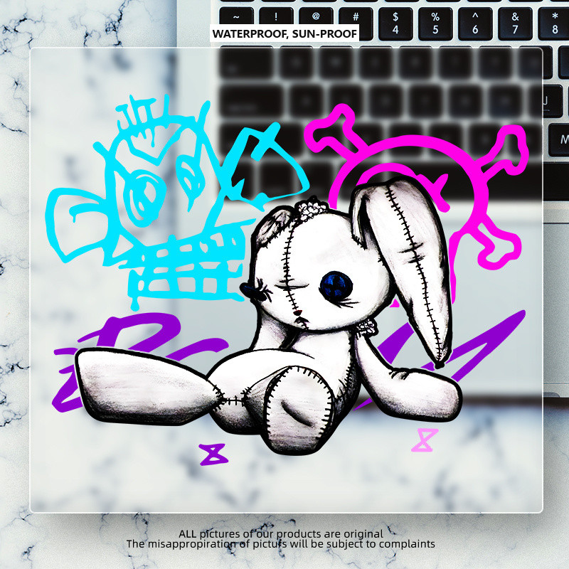 ลอกสติ๊กเกอร์รถธีม LOL Jinx สร้างสรรค์แอนิเมชั่นเกมกราฟฟิตี้ ปกป้องตัวถังรถ ตกแต่งสติ๊กเกอร์กันน้ำ