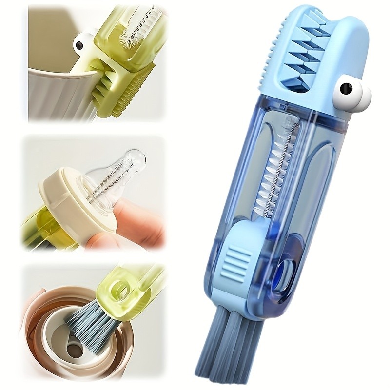 จระเข้ขนาดเล็กฝาถ้วยช่องว่างแปรงสี่ในหนึ่งเดียวทําความสะอาดแปรงกระติกน้ําร้อนถ้วยแปรงขวดนมฟางทําความสะอาดเครื่องมือที่มีประโยชน์แบบพกพาน้ําถ้วยแปรง - รูปที่ 3