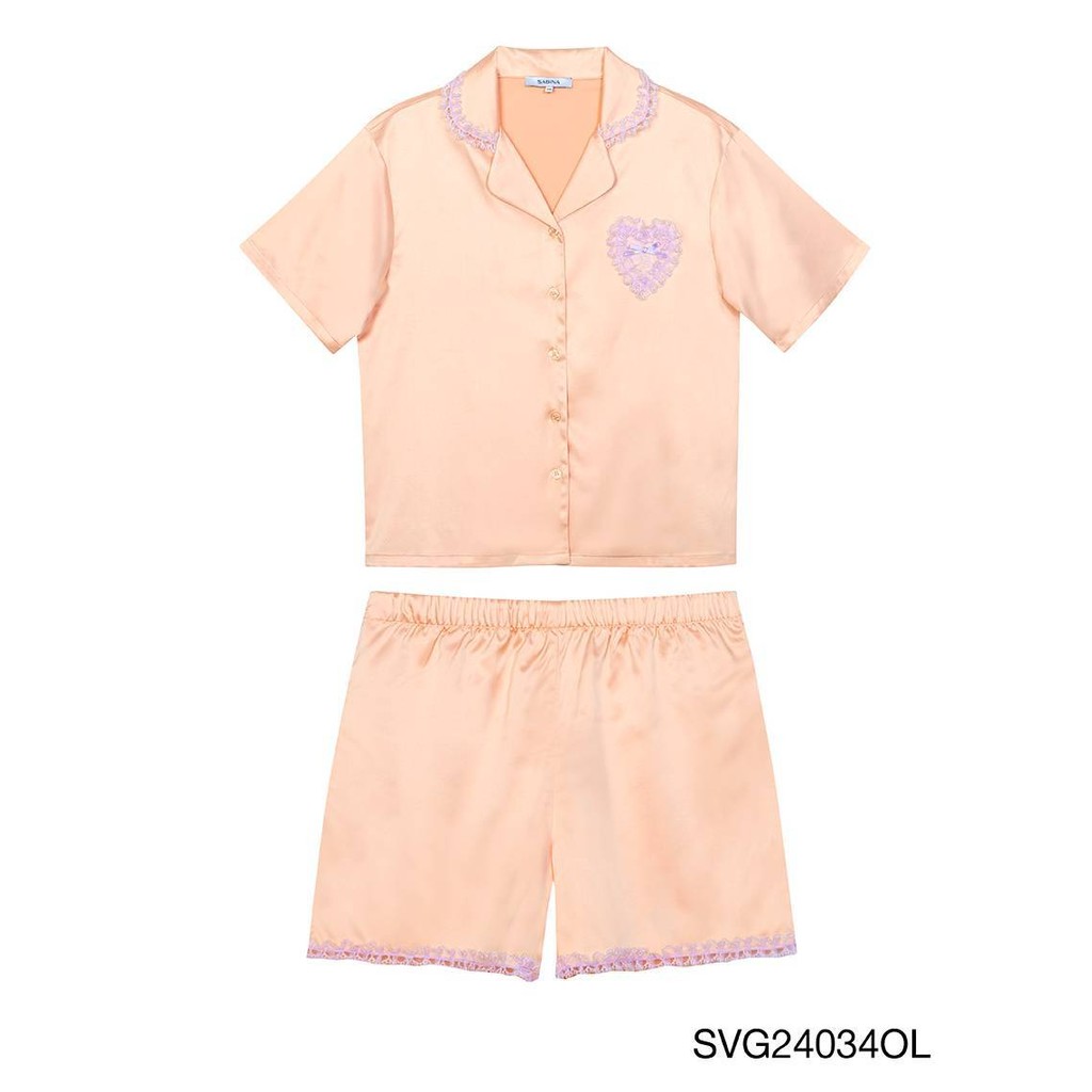 Sabina Sleepwear Nightwear เซ็ตชุดนอน เสื้อแขนสั้น กางเกงขาสั้น รหัส SVG24034OL 