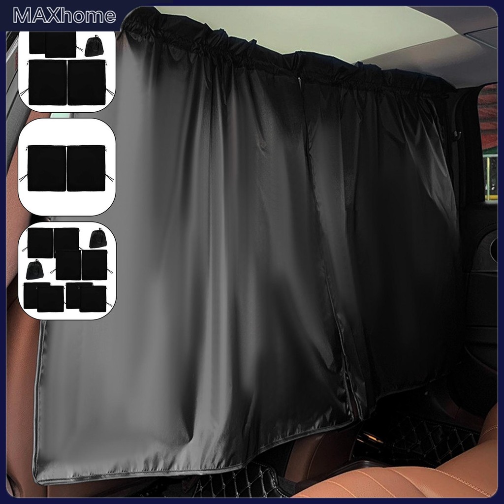 ผ้าม่านความเป็นส่วนตัวรถยนต์ Universal Car Divider ผ้าม่านระหว่างที่นั่งด้านหลังรถ Blackout ผ้าม่านรถ Sun Shades หน้าต่างด้านข้าง SHOPTKC2432