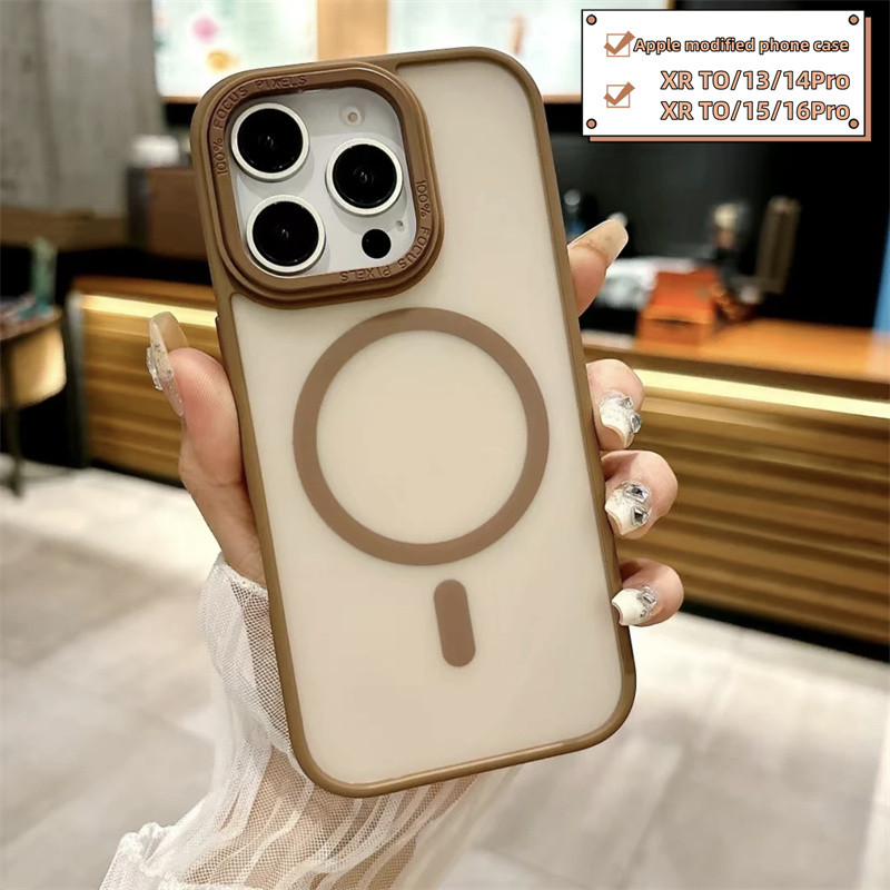 สําหรับ iPhone XR ดัดแปลง 15/16 Pro Ultimate Edition ดัดแปลงเครื่อง Matte Magnetic Absorption ชายและหญิง Full Edge XR ดัดแปลง 13/14 Pro ง่าย Anti สกปรกเคสโทรศัพท์