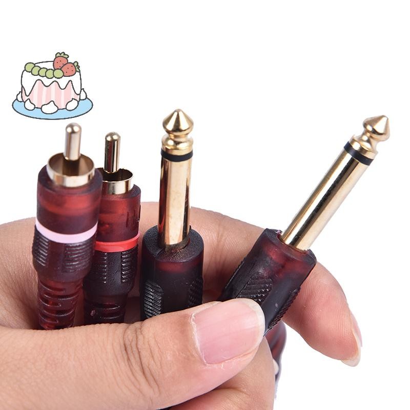 [Sep] สายเคเบิล 1.5 ม. สายสัญญาณเสียงผสมตัวผู้ RCA ตัวผู้เป็นคู่ 6.35 มม. 1/4 นิ้ว