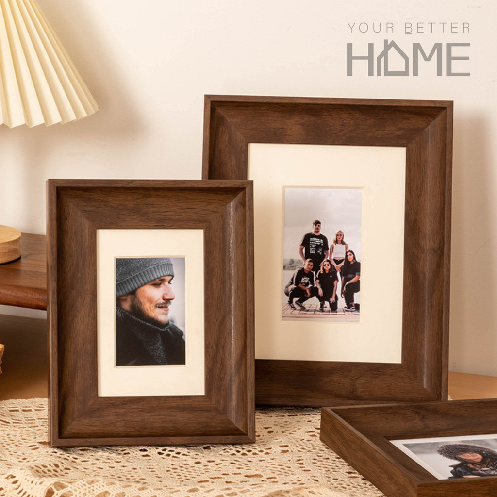 (พร้อมส่ง) กรอบรูป เป็นกรอบลายไม้ ใส่ได้ทั้งรูปถ่ายและภาพวาด เก็บทุกความทรงจำ ดีไซน์มินิมอล เข้ากับทุกสไตล์การตกแต่ง