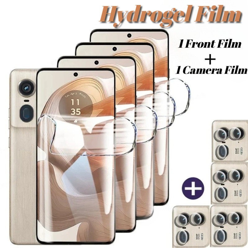 ยืดหยุ่น Hydrogel ด้านหน้า + ฟิล์มกันรอยกล้องสําหรับ Moto Edge 50 40 X50 X40 S50 S30 Ultra Pro Neo Fusion Bubble-Free ติดตั้งและ 0.01s Touch Response