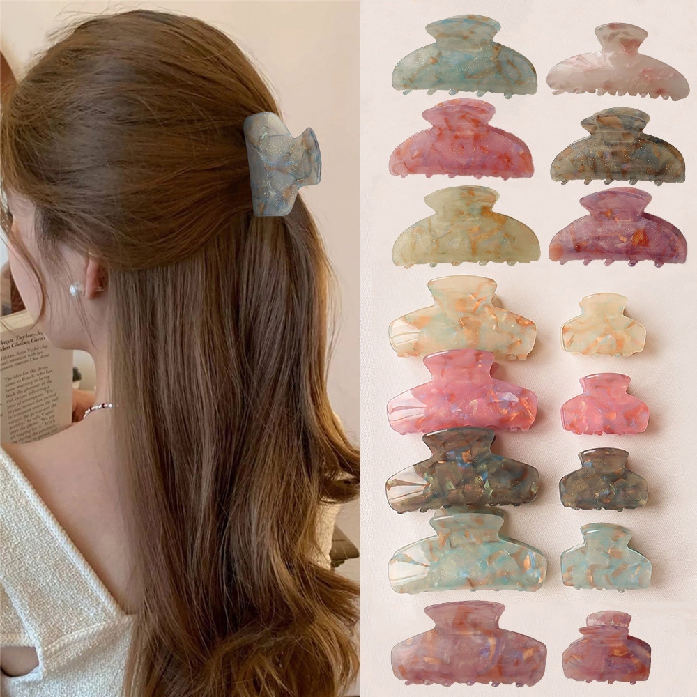 กิ๊บติดผมเกาหลี Immortal Aetic Acid Shark Clip สีขั้นสูงขนาดเล็ก Clear Dreamy Sweet Niche หางม้าคลิปสําหรับผู้หญิง 1/2/3 ชิ้น