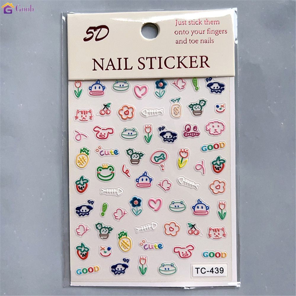 สติกเกอร์การ์ตูน 5D DIY มือสติกเกอร์บัญชีวัสดุน่ารักเด็กสติกเกอร์ตกแต่งเล็บ 【goob】