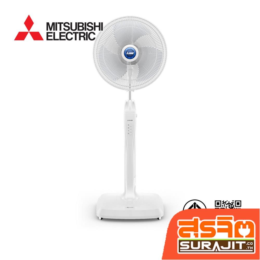 MITSUBISHI พัดลมแบบตั้งพื้น 16นิ้ว แบบกดปุ่ม สีขาว รุ่น LV16-GB WH (24198)
