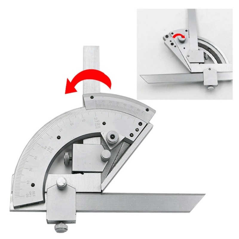 Mo* โลหะ Vernier Bevel ไม้โปรแทรกเตอร์ 0-320° มุมวัดไม้บรรทัดเครื่องมือเครื่องมือ