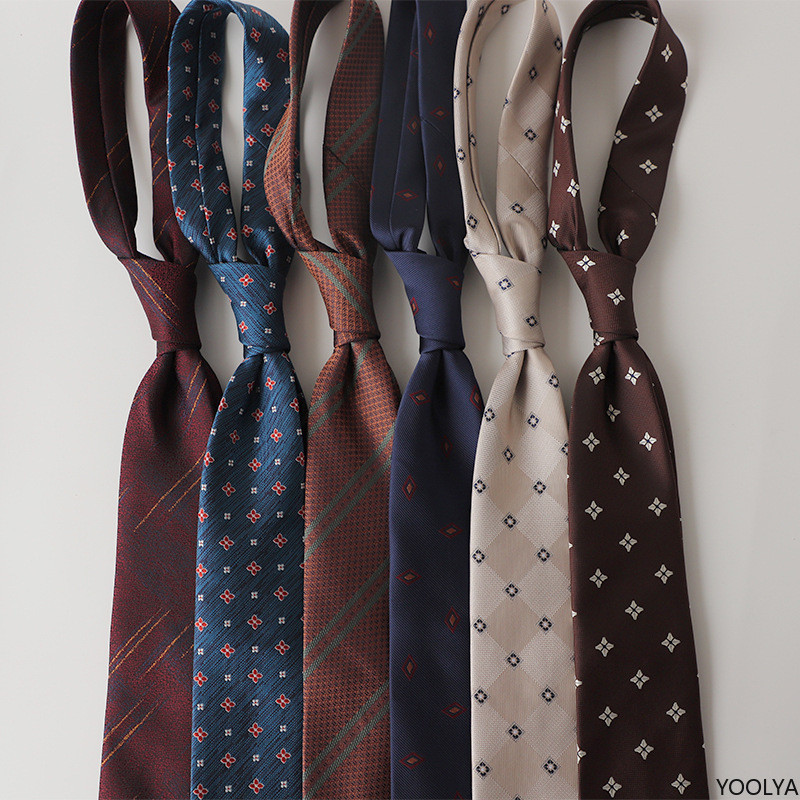 8 ซม.โพลีเอสเตอร์ ผ้าแจ็คการ์ด คอผูกสําหรับผู้ชายลายลายสก๊อตไวน์แดงสีน้ําตาลเนคไทธุรกิจงานแต่งงาน