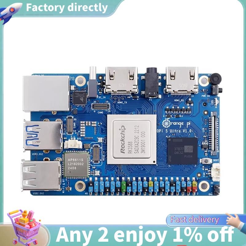 LU-สําหรับ 5 Ultra LPDDR5 Rockchip RK3588 6 TOPS NPU,PCIE 2.5G LAN,WiFi 6E + BT 5.3,M.2 M-Key Slot B