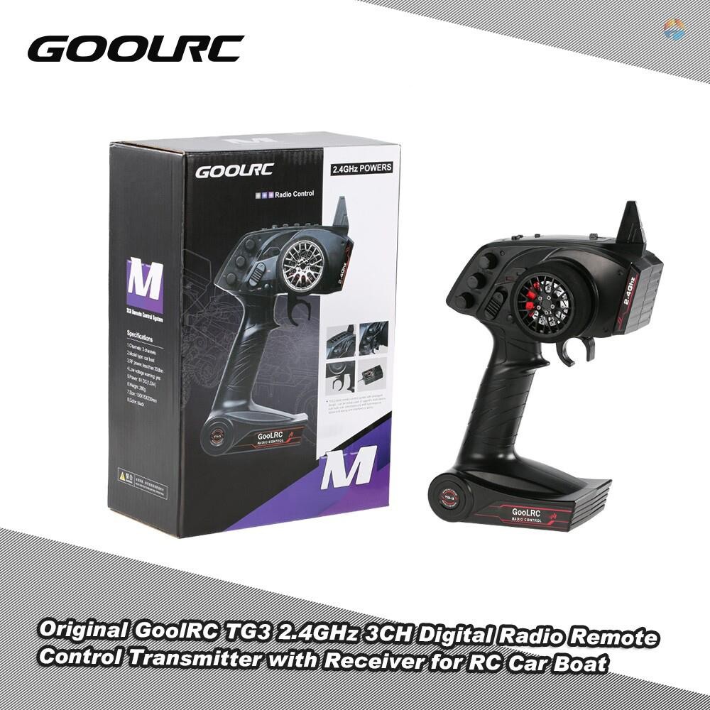 Goolrc TG3 2.4GHz 3CH วิทยุดิจิตอลรีโมทคอนโทรลเครื่องส่งสัญญาณพร้อมตัวรับสัญญาณสําหรับรถยนต์ RC เรือ