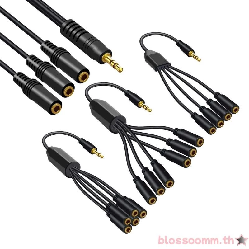 Bloss สเตอริโอ AUX สายไฟ 3 5 มม.ชาย 3 5 มม.ตัวเชื่อมต่อหญิง AUX อะแดปเตอร์สาย Converters Splitter สาย 30 ซม.ยาว