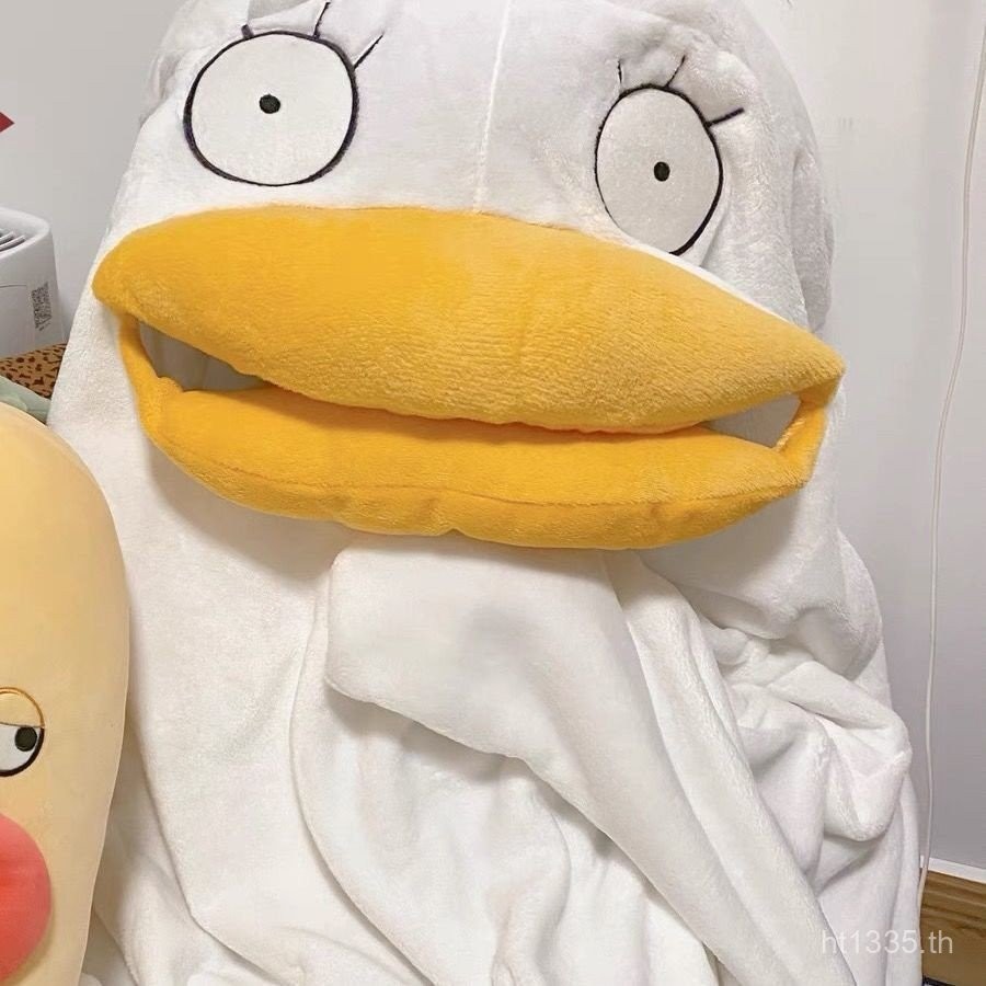 ชุดนอนลายการ์ตูน Psyduck สไตล์เดียวกัน น่ารักมาก ชุดนอนฤดูใบไม้ร่วงฤดูหนาว หอพัก ชุดนอนเป็ดขาวใหญ่ ส