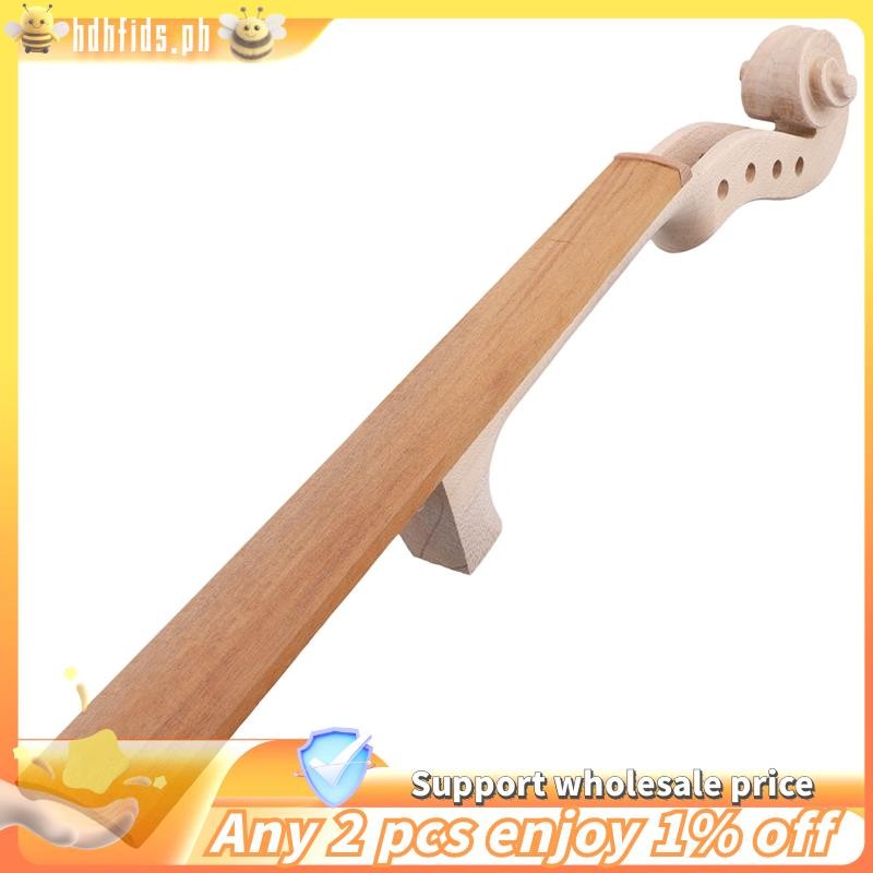 [ใน ]-เปลวไฟที่ยังไม่เสร็จไวโอลินคอ Headstock Scroll 4/4 Unvarnished DIY ไวโอลินหัว Peg กล่อง
