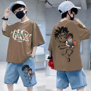 【ส่งตรงจากโรงงานไทย】คอกลมผ้าฝ้ายคุณภาพดีเหมาะสำหรับเด็กอายุ 2 ถึง 13 ปีขึ้นไป ผ้าฝ้ายผู้ชาย