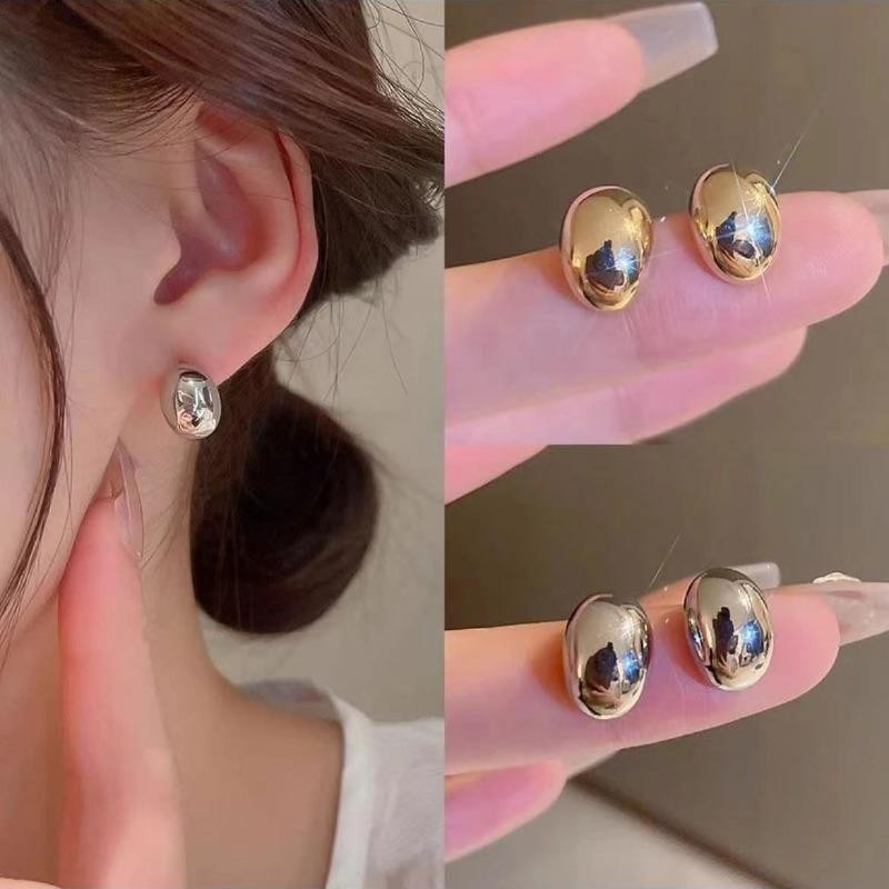 แฟชั่นโลหะglossy Peasต่างหูนักเรียนหญิงเครื่องประดับของขวัญ