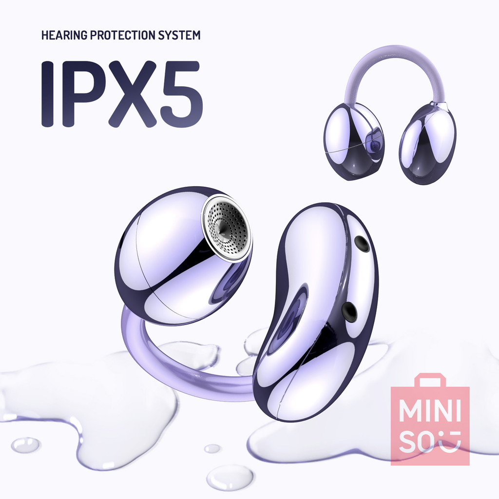 MINISO MS192 หูฟังแบบเปิด หูฟังแบบหนีบ หูฟังบลูทูธ TWS หูฟังกีฬา หูฟังไร้สายบลูทูธ 5.4 หูฟังแปล หูฟังเบาสบาย หูฟังดีไซน์รูปตัว C กันน้ำระดับ IPX5