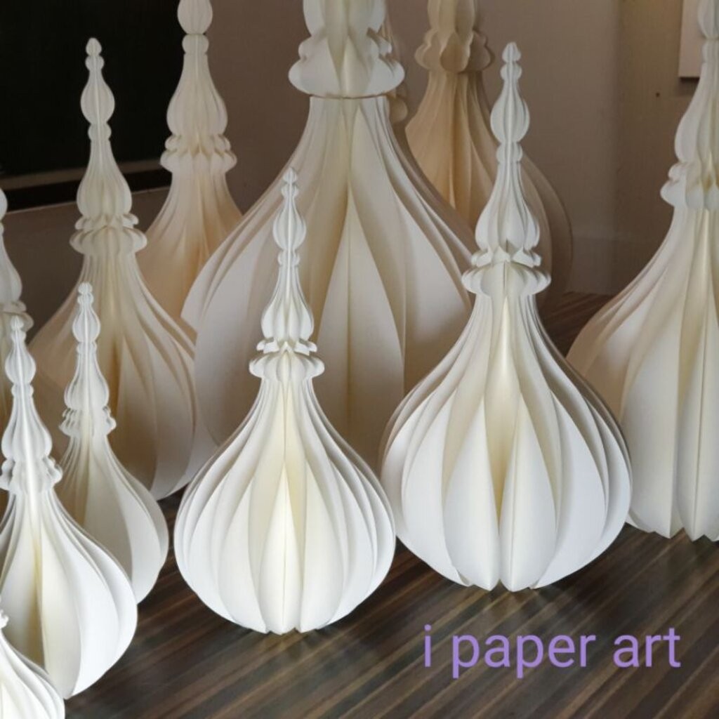 พุ่มกระดาษ พุ่มรวงผึ้ง i paper art งานไทยปราณีต | ทำพานพุ่มดีไซน์ ทำพุมเงินพุ่มทอง