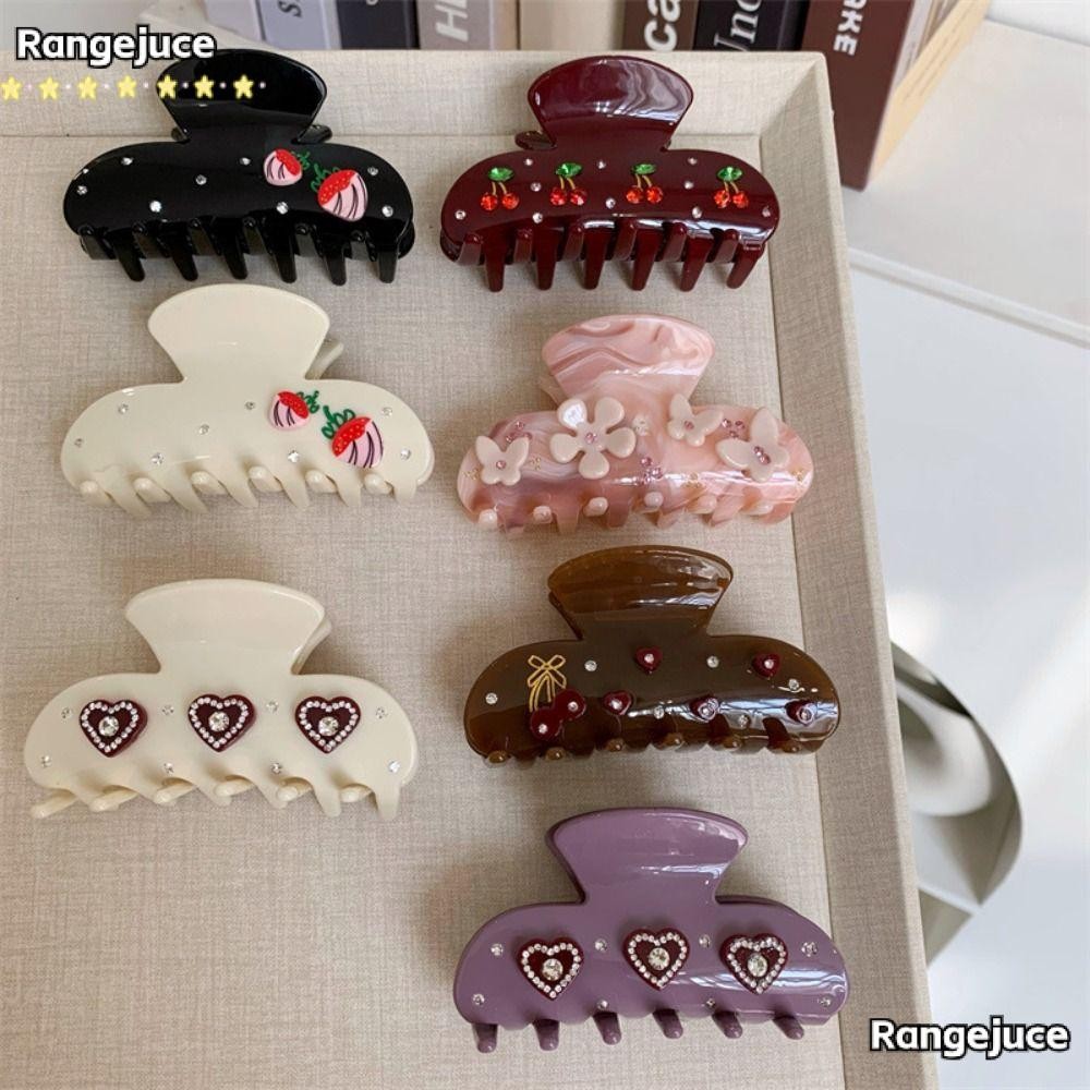 Rangejuce Hairpin Headwear, ดอกไม้หัวใจ Series Acetate ผม Gripper, แฟชั่นสร้างสรรค์ Headdress อุปกรณ์เสริมผมผม Grasp ทุกวัน