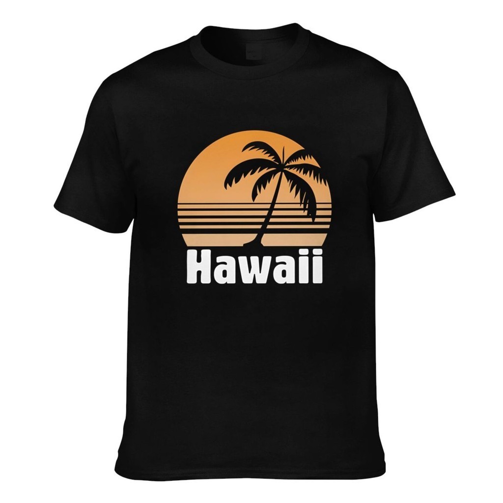 Hawaii Hawaiian Retro Sunset Hawaiian เสื้อยืดที่กําหนดเองยอดนิยม Man