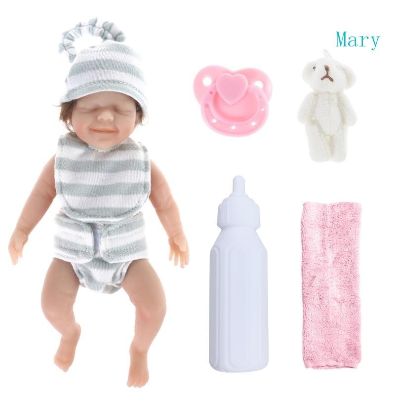 Mary ตุ๊กตาเด็กทารก เด็กแรกเกิดจําลอง ซิลิโคนนิ่ม แฮนด์เมด 6 นิ้ว สําหรับวันเกิด คริสต์มาส