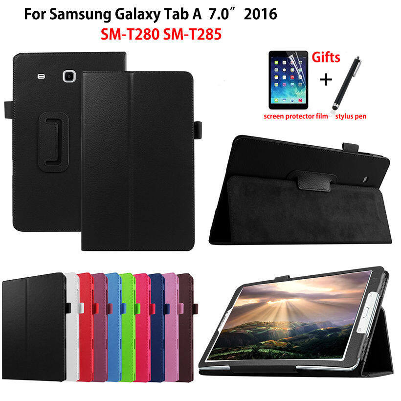 เคสแท็บเล็ตหนัง PU ฝาพับ พร้อมขาตั้ง สําหรับ Samsung Galaxy Tab A A6 7.0 2016 T280 T285 SM-T280 SM-T285