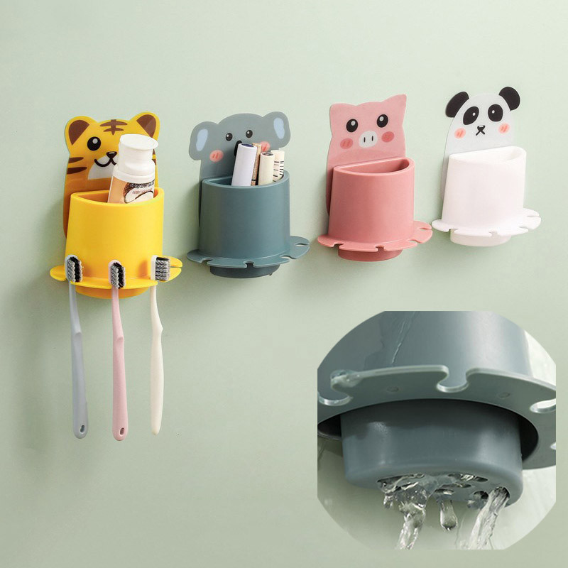 ขายส่ง ที่แขวนแปรงสีฟัน การ์ตูน สัตว์น่ารัก พลาสติกเนื้อหนาไม่ก๊องแก๊ง ใส่ของพร้อมห้อยแปรงได้ ช่วยให้ห้องดูสดใสน่ารัก