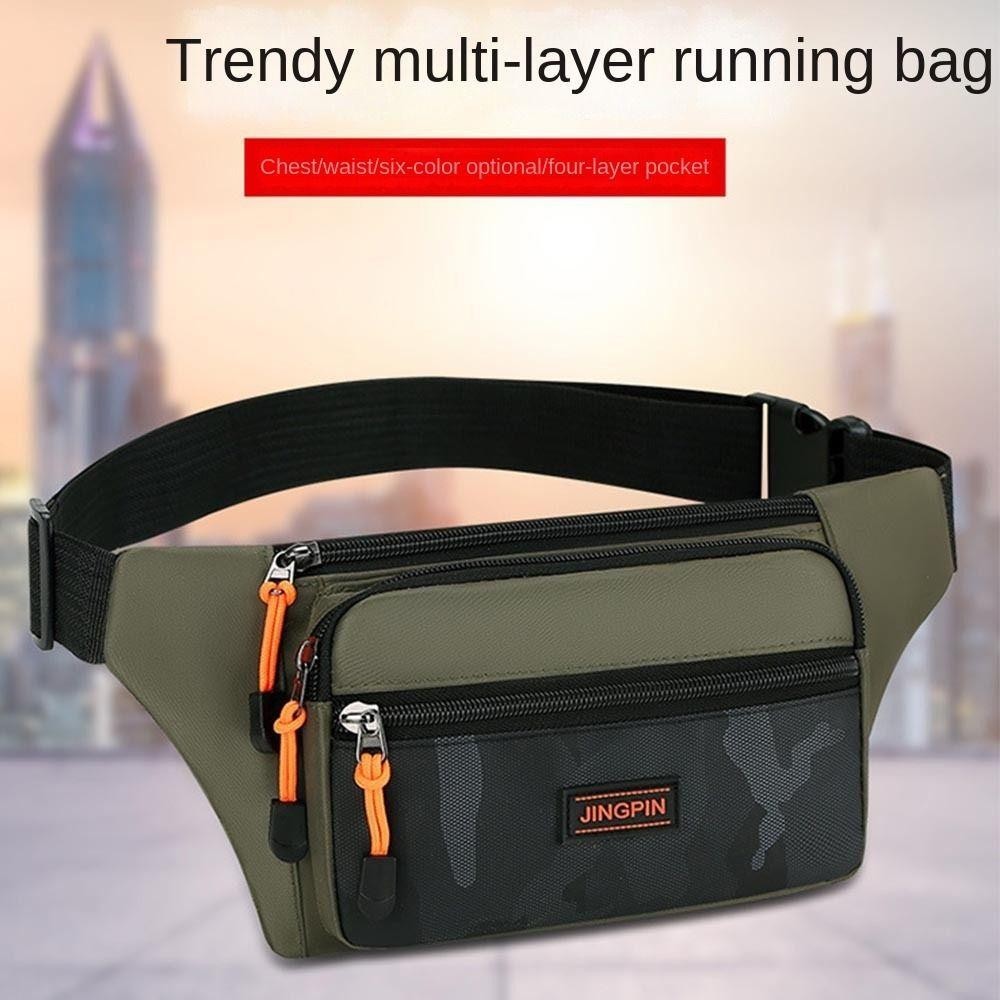 Qinyuz9 กระเป๋าคาดเอวผู้ชาย, Anti-theft Fanny Pack โทรศัพท์มือถือเอว Pack, แฟชั่น Multi-layer Close Fitting กระเป๋าคาดเอว Run กระเป๋ากีฬา
