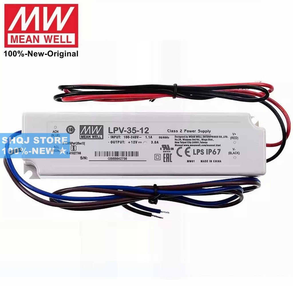 Mean WELL ใหม่ 100% พาวเวอร์ซัพพลายสวิตช์เอาท์พุตเดี่ยว LPV-35-24 LPV-35-12 LPV-35-5 LPV-35-15 LPV-3