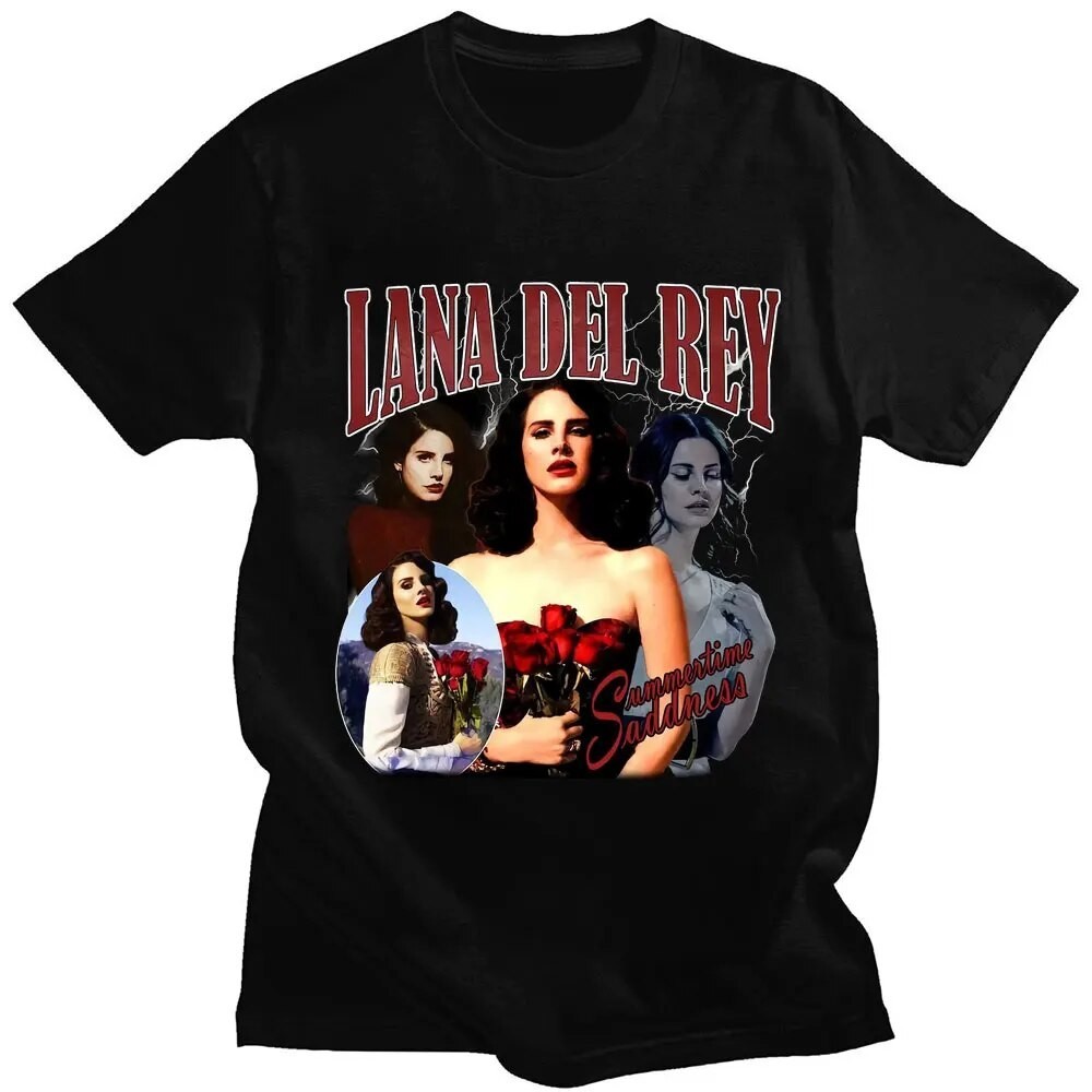 เสื้อยืดผู้ชาย Retro Streetwear ออกแบบโดยนักร้อง Lana Del Rey